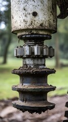 Dirty Farm Equipment Close Up Gear Detail