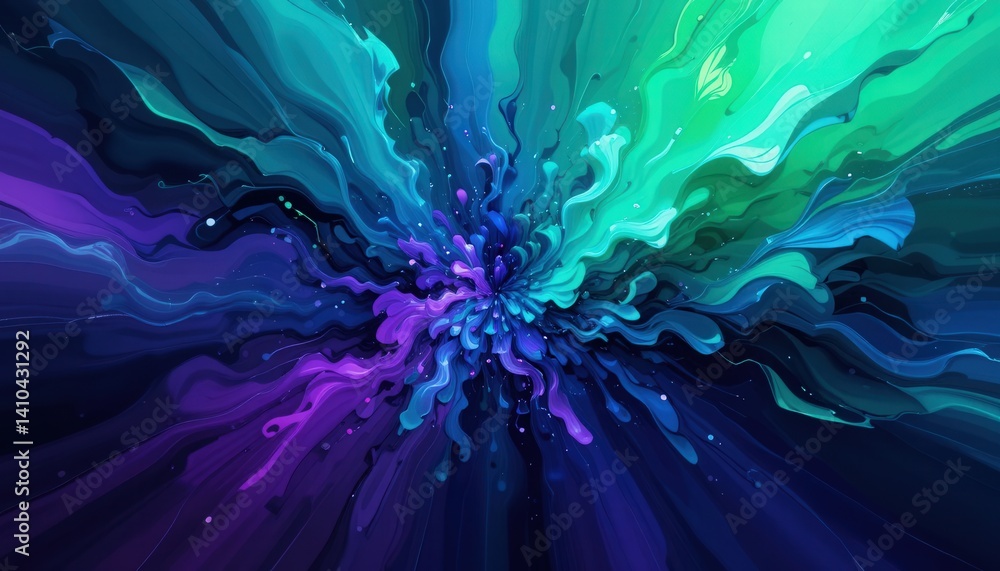 Poster vibrant abstract wallpaper featuring a mesmerizing blend of colorful paint swirls and splashes, crea