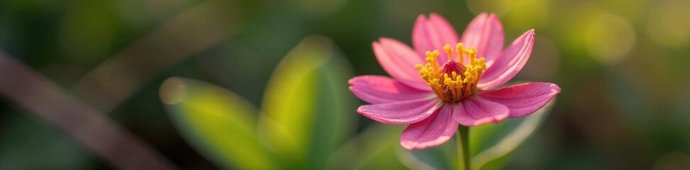 Fototapeta premium Close-up of a small flower blooming in the wild , wildflowers, blossoms, exposure