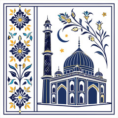 a luxurious islamic dome and mihrab pattern design