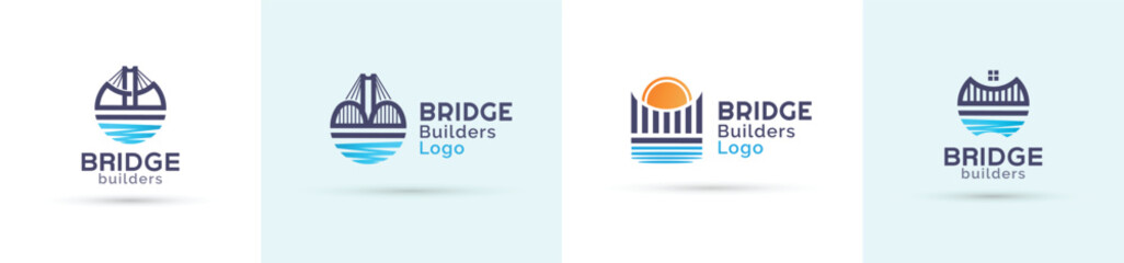 Bridge logo vector design bundle