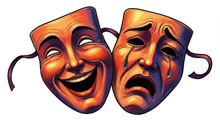 Joyful and sorrowful theatrical masks