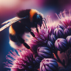 bee on purple flower