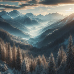 sunrise in the mountains