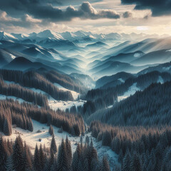 sunset in the mountains