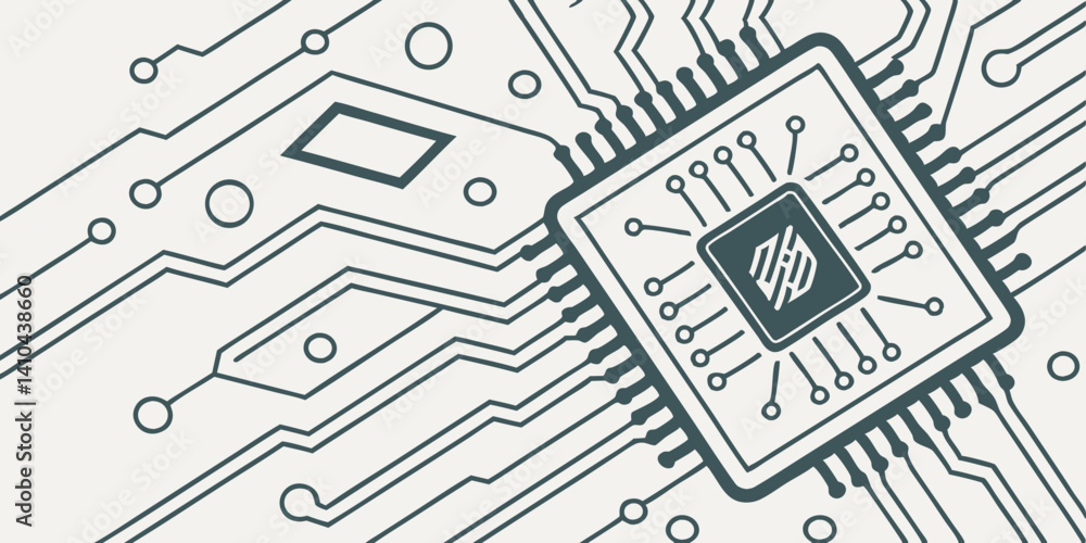 Poster microchip technology circuit board design and microprocessor architecture