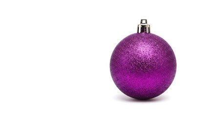 Obraz premium Christmas ball with glitter on white background