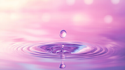 Abstract Pink Water Splash with Glossy Fluid Ripples