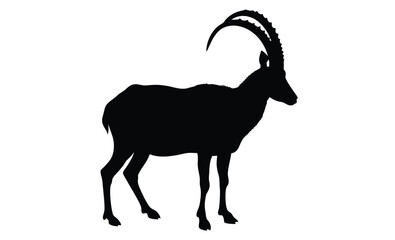 Antelope silhouette, Wild antelope graphic, Running antelope vector, African animal illustration