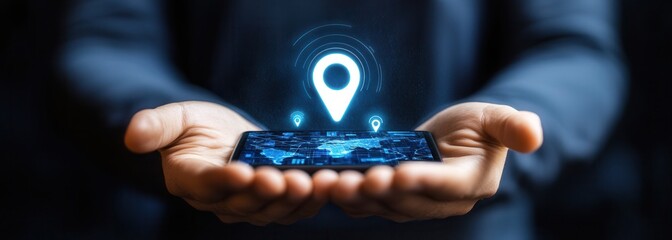 Global Location Services Displayed on Mobile Device