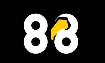 excavation number yellow logo simple modern unique