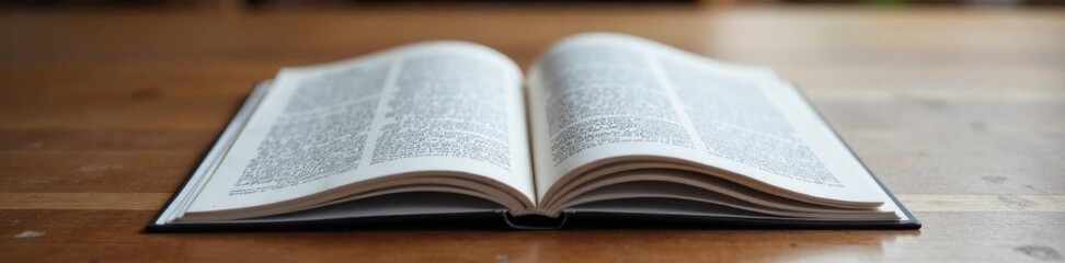 Fototapeta premium Folded brochure on a table with two bifold sections, business, design, desk