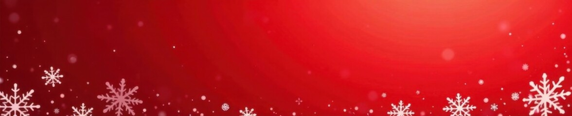 Minimalist Christmas illustration featuring small snowflakes in red gradient background, Minimalist Art, Holiday, Frosty