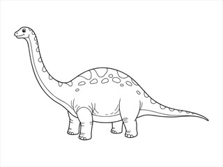 Fototapeta premium Diplodocus dinosaur coloring page line art 