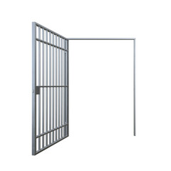Jail Door, 3d illustration isolated on white background
