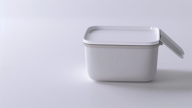 Photorealistic image of a airtight snack container on a white background