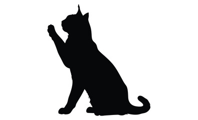 Bobcat silhouette, Wild cat icon, Bobcat animal graphic, Predator illustration on white background