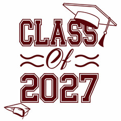 Class Of 2027 Graduation Design Celebration With Caps For Graduation Projects