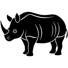 Animal Rhinoceros silhouette vector illustrator