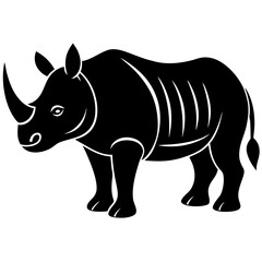 Animal Rhinoceros silhouette vector illustrator