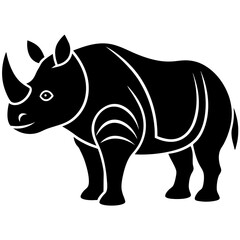 Animal Rhinoceros silhouette vector illustrator
