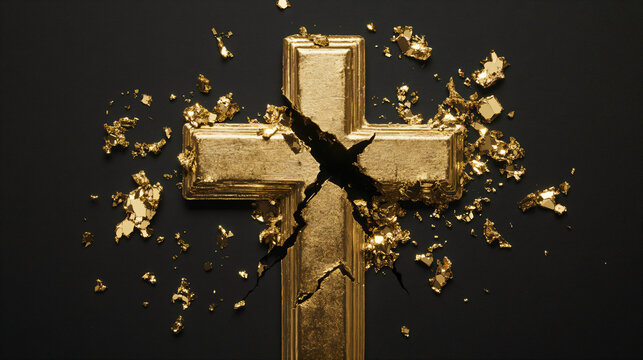 gold cross broken
