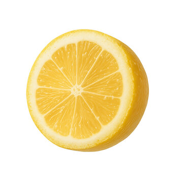 Isolated Lemon Half on transparent Background