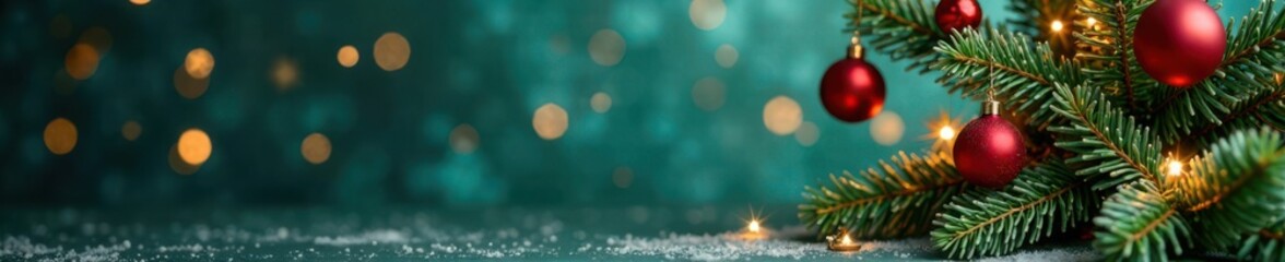 Trendy flat style Christmas tree with ornaments and garlands, minimalist christmas, Christmas tree centerpiece