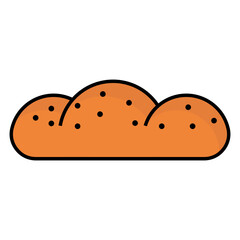 Bread icon with flat style 