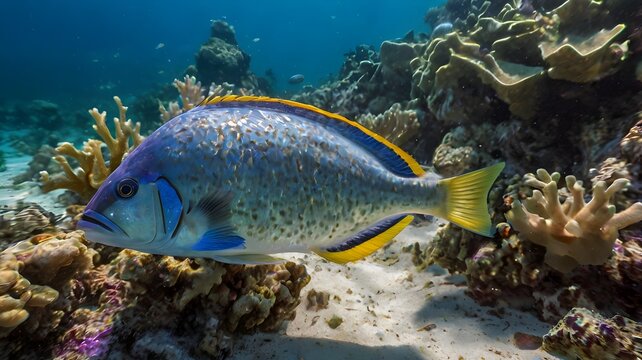 Fish swimming in reef