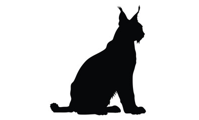 Leopard silhouette, Black leopard icon, Animal template for wall art