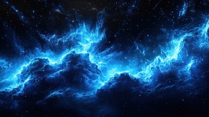 A breathtaking view of bioluminescent waves glowing blue in the night --ar 16:9 --v 6.1 Job ID: 3a852306-80ab-4594-8f3f-fd72eb275d0b