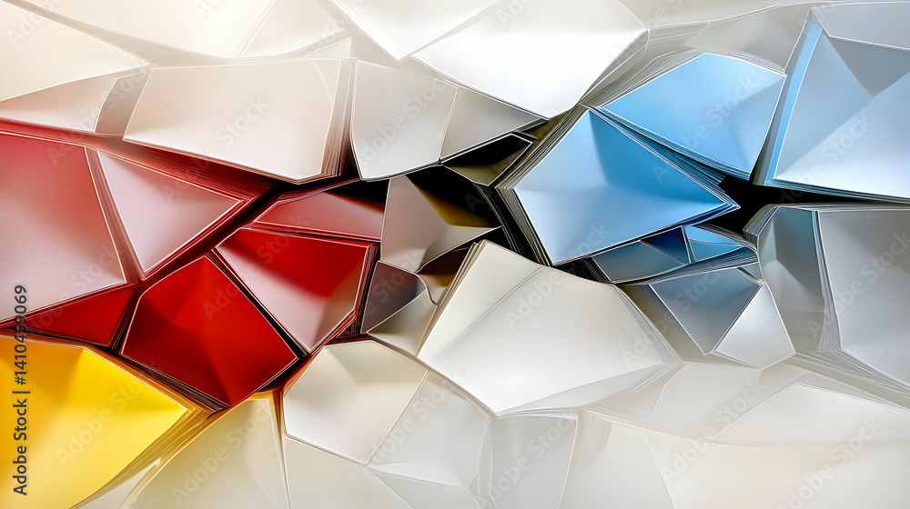 Poster abstract geometric pattern with colorful triangles