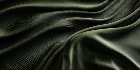 Obraz premium Draped Olive Green Fabric Texture Background