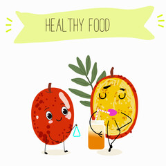 Red plum berry fruit. Natural vitamin antioxidant detox food collection. Vector hand drawn illistration.