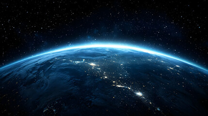 Fototapeta premium Earth From Space At Night