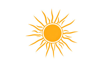 Fototapeta premium Sun illustration. Gold sunburst over dark. Central orb. Sharp rays emanate. Bright, stylized, stark contrast