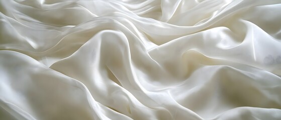 Obraz premium Elegant Draped Creamy White Silk Fabric Texture
