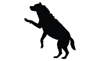 Hyena silhouette, Wild animal icon, Hyena line art, Predator illustration on white background