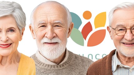 Joyful elderly faces celebrating together in a vibrant setting for a special occasion
