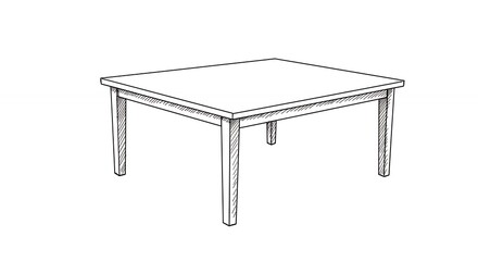 Simple rectangular table drawing