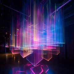 Transcendent Luminescence: A Voyage Through Liquid Light Patterns in Serene Darkness