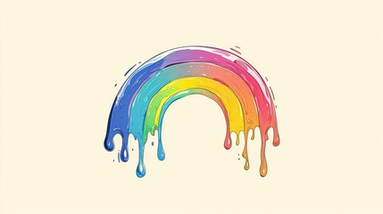 Abstract rainbow paint dripping