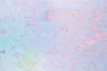 Rainbow pastel strokes of oil paint on canvas.