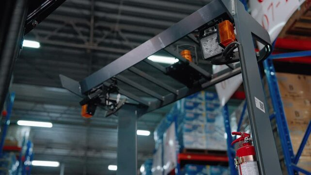 Forklift siren inside the warehouse