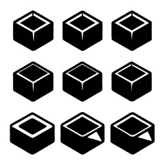 Different Ice Cube Tray icon set design