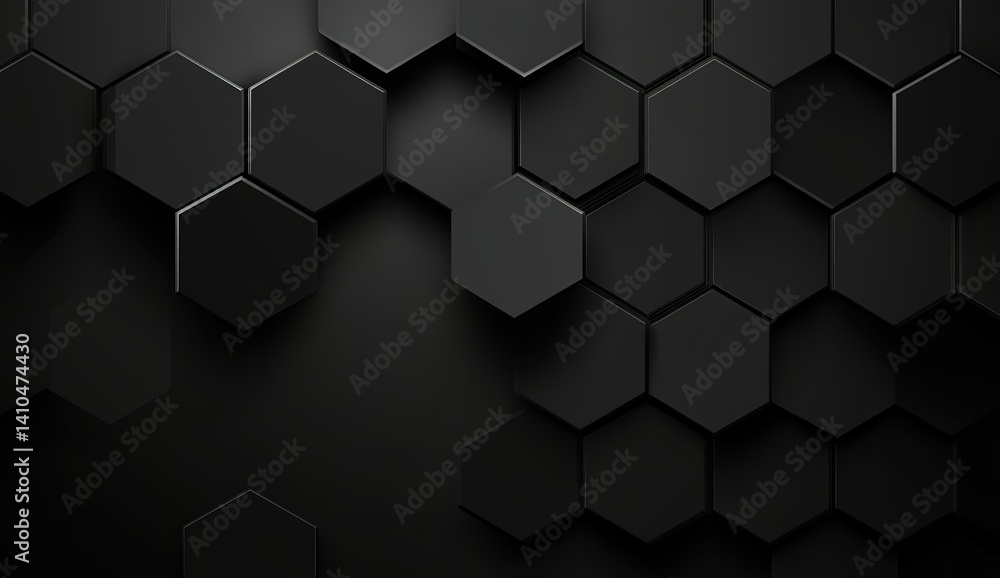 Aufkleber abstract dark grey background with a geometric honeycomb pattern of layered hexagons