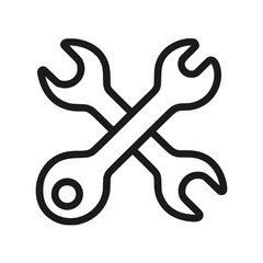 Obraz premium Crossed Wrenches Icon in Minimalist Style on a transparent background