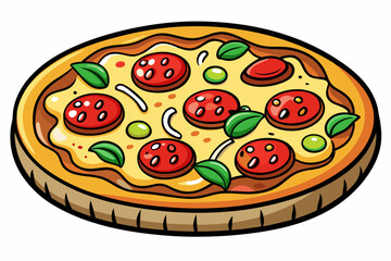 pizza on a white background