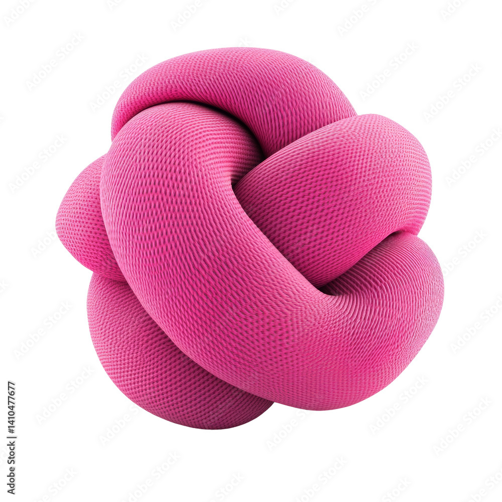 Poster vibrant knot structure of interwoven tubular forms in modern design element